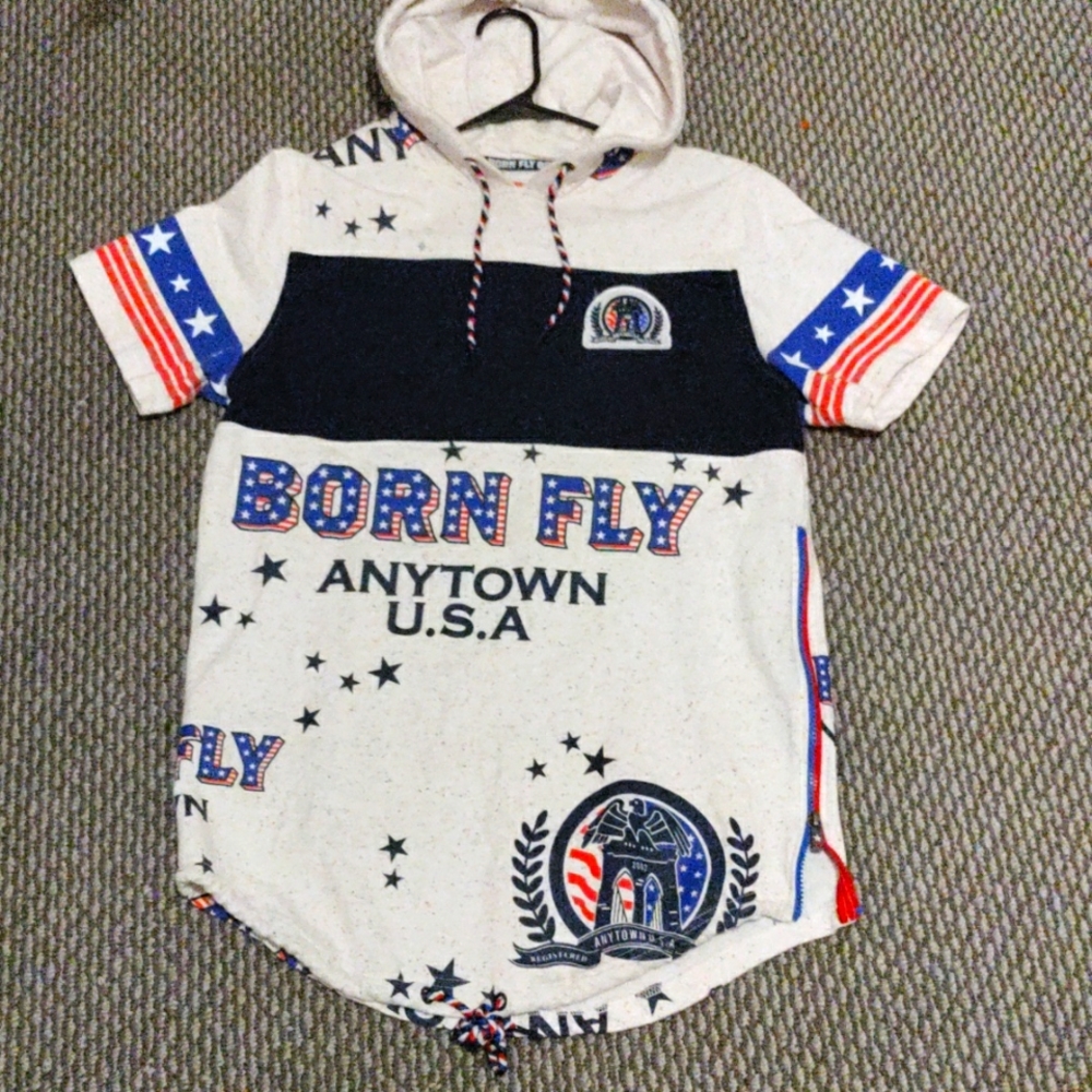 Born Fly hooded shirt